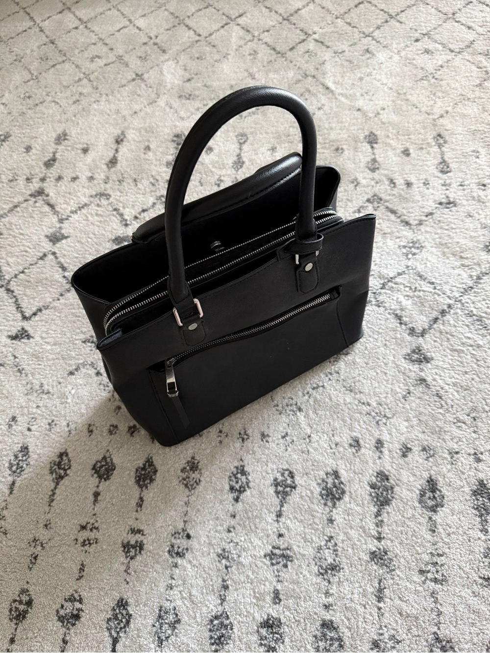ALDO Large Black Vegan Leather Handbag - with Crossbody Strap